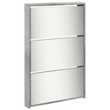 Shoe Cabinet with Mirror 5-Layer Concrete Grey 63x17x169.5 cm 3228281
