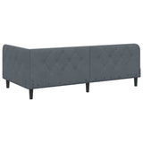 Corner Bed Frame with Headboard Dark Grey 90 x 190 cm Velvet 42016597