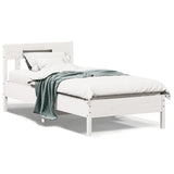 Bed Frame without Mattress White 90x200 cm Solid Wood Pine 842659