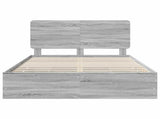 Bed Frame with Drawer Grey Sonoma 160 x 200 cm Engineer Wood 3412579