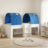 Kids'High Bed Frame with Tunnel White and Blue Engineered Wood 3423535