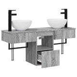 Bathroom Furniture Set 3 pcs Grey Sonoma Engineered Wood 3405583