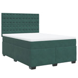 Box Spring Bed with Mattress Dark Green 140x190 cm Velvet 3290921