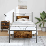Bed Frame without Mattress Smoked Oak 90x200 cm Engineered Wood 4106754