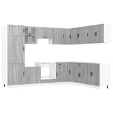 14 Piece Kitchen Cabinet Set "Porto" Grey Sonoma Engineered Wood 3314997