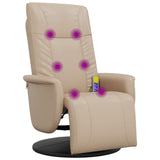 Massage Recliner Chair with Footrest Cappuccino Faux Leather 356516