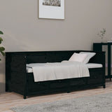 Day Bed without Mattress Black 90x190 cm Single Solid Wood Pine 820915