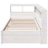Bookcase Bed without Mattress White 75x190 cm Solid Wood Pine 3324369