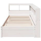 Bookcase Bed without Mattress White 90x200 cm Solid Wood Pine 3324359