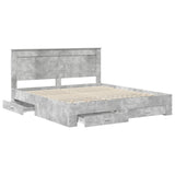 Bed Frame Concrete Grey 180 x 200 cm Engineered Wood 3410292