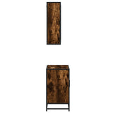 2 Piece Bathroom Furniture Set Smoked Oak Engineered Wood 3300897