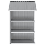47103 Garden Shed with Rack Grey 205x130x183 cm Iron