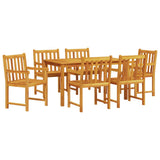 Garden Dining Set 7 pcs Brown Solid Acacia Wood 3375638