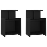 Bed Cabinets 2 pcs Black 40x35x60 cm Engineered Wood 806178