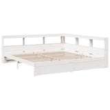Bookcase Bed without Mattress White 200x200 cm Solid Wood Pine 3324345
