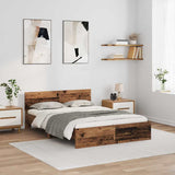 Bed Frame with Headboard Old Wood 135 x 190 cm Engineered Wood 3403574