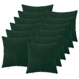 Cushion Cover 12 pcs HEERLEN Dark Green 50 x 50 cm Velvet 910794
