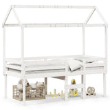 High Sleeper Bed without Mattress White 75x190 cm Small Single Solid Wood Pine 3282142