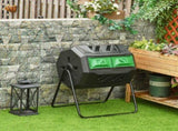 160L 360&deg Rotating Dual Chamber Composter - Black T3398P377637