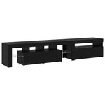 TV Cabinets 2 pcs with LED Lights Black Oak Engineered Wood 3332503