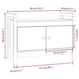 ZNTS Hall Bench White 80x40x60 cm Solid Wood Pine 821780