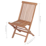 Folding Chair Set of 4 Natural Teak Solid Teak Wood Standard 43040