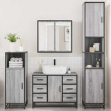 4 Piece Bathroom Furniture Set Grey Sonoma Engineered Wood 3301203