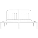 Bed Frame White Powder-coated steel Double Bed Frame 352632