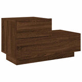 Bedside Cabinet with LED Lights Brown Oak 70x36x40.5 cm 836783