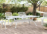 Garden Table White 150x90x72 cm Cast Aluminium 4002805