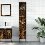 Bathroom Cabinet Smoked Oak 33x33x185.5 cm Engineered Wood 842473