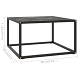 ZNTS Coffee Table Black with Black Marble Glass 60x60x35 cm 322874