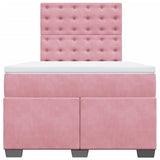 Box Spring Bed with Mattress Pink 120x200 cm Velvet 3290899