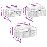 Storage Baskets 3 pcs Natural 40 x 30 x 18 cm Water hyacinth 42020143