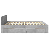 Bed Frame with Headboard without Mattress Concrete Grey 200x200 cm 3295537