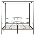 ZNTS 284445 Canopy Bed Frame without Mattress Grey Metal 180x200 cm Super King