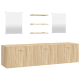 ZNTS 6 Piece Bathroom Furniture Set Oak Engineered Wood 242566