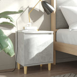 Bed Cabinets with Solid Wood Legs 2pcs Concrete Grey 40x30x50cm 805824