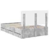 Bed Frame with Drawer Concrete Grey 120 x 200 cm Engineer Wood 3412612