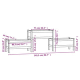 Planter White 245.5x44x75 cm Solid Wood Pine 822253