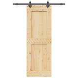 Sliding Door with Hardware Set 80x210 cm Solid Wood Pine 3332725