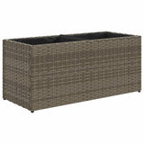 Garden Planter with 2 Pots Grey 72x30x32 cm Poly Rattan 366424