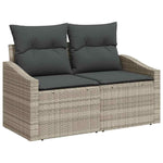 Garden Sofa with Cushion Grey 123 x 62 x 69cm Poly Rattan 42006787