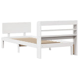 Bed Frame with Headboard without Mattress White 100x200 cm 3306824