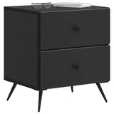 Bedside Cabinet 2 pcs Black 43 x 34.5 x 47.5 cm Engineered Wood 895448