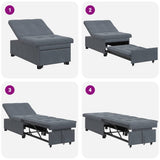 Sofa Bed Dark Grey 194 x 67 x 82 cm Velvet 42008595