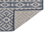 Outdoor Flatweave Rug 200x280 cm Blue Stripes 340840