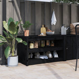 Outdoor Kitchen Cabinet MEPPEL Black 106x55x64 cm Solid Wood Pine 832335