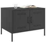 ZNTS Coffee Table Black 68x50x50.5 cm Steel 843030