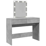 Dressing Table with LED Concrete Grey 100x40x130 cm 848195